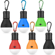 LINLIN Kempovací světla, 6 ks LED stanových lamp, 120 lumenů s klipem, přenosné nouzové světlo pro kempování, lov, turistiku, rybaření