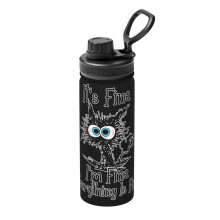 Mir geht's gut, alles ist gut – Isolierte Wasserflasche (530 ml) aus Edelstahl, origineller Sportbecher, tragbarer Becher für Reisen,