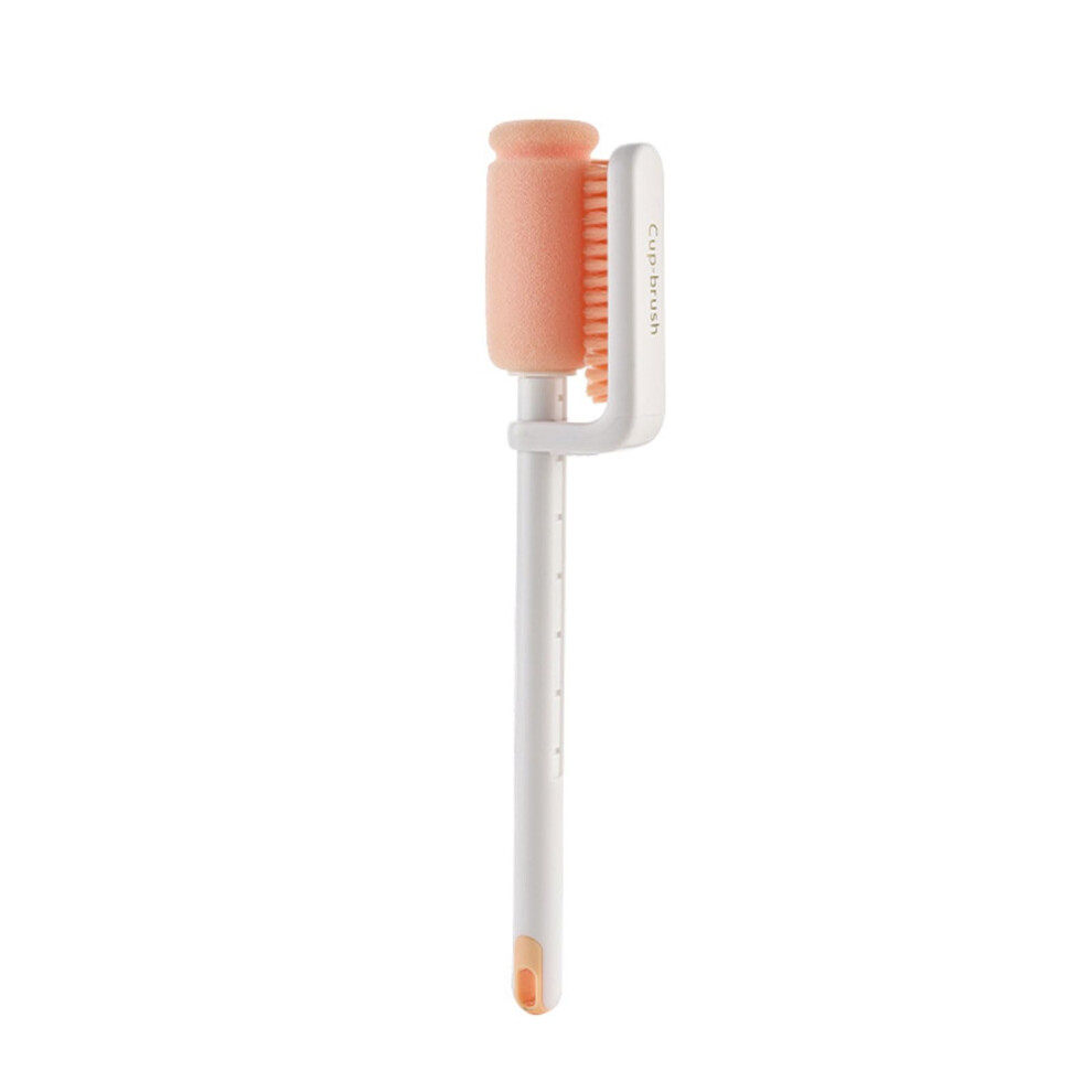 3in1 Baby Bottle Cleaning Brush Set with Detachable Sponge and Long Handle for Cups and Nipples