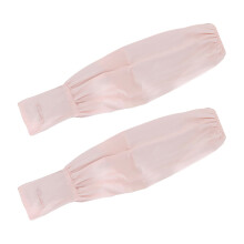Pink Ice Silk Arm Sleeves with Thumbholes and Embroidery