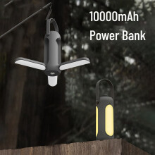 Přenosné USB kempingové světlo skládací kempingová lampa s plynulým stmíváním LED lampa pro turistiku, rybaření, nouzové osvětlení A