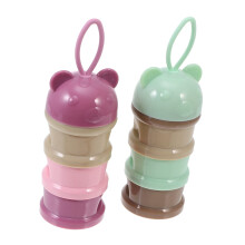2pcs Formula Dispenser Airtight Baby Milk Powder Container with Multi Compartments for Travel
