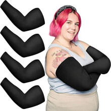 SUGARMOM4Pairs Plus Size Armmouwen UV-zonbeschermende Mouwen Koelende IJszijde Oversized Armcompressiemouwen voor Dames