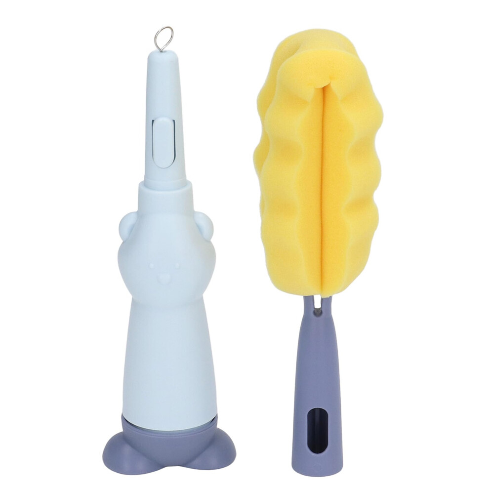 3 In 1 Baby Bottle Brush Cleaner, Ergonomic Easy Grip, Safe Gentle Cleaning For Bottles And Wine Cups (Blue) Blue