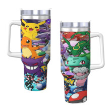 Vakuově izolovaný hrnek z nerezové oceli Pikachu40oz H2.0 s víčkem a brčkem na vodu, ledový čaj, kávu nebo smoothie