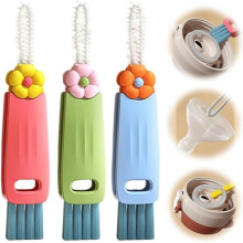 3 in 1 Cup Lid Cleaning Brush Set for Baby Bottles and Cups, Deep Crevice Cleaner 3 Pack A3PCS