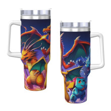 Vakuově izolovaný hrnek z nerezové oceli Pikachu40oz H2.0 s víčkem a brčkem na vodu, ledový čaj, kávu nebo smoothie