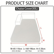(White, Chaise Cover (XXL)) 1pc Solid Color Sofa Hat for All Seasons, Easy And Modern, Non-Slip Sofa Cover, for All-Inclusive Universal