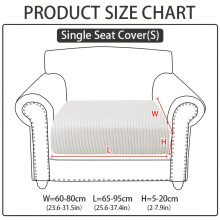 (White, Single seat Cover (S)) 1pc Solid Color Sofa Hat for All Seasons, Easy And Modern, Non-Slip Sofa Cover, for All-Inclusive Universal