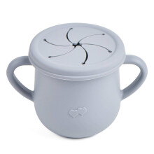 2 in 1 Silicone Baby Cup with Easy Grip Handles, Spill Proof Toddler Snack and Drink Cup, Fall Resistant