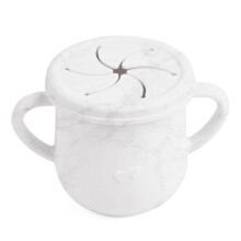 2 in 1 Silicone Baby Snack and Straw Cup, Food Grade, Spill Proof, Dual Ear Handles, Easy Clean