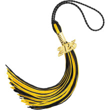 Casquettes de remise de diplôme, pompons élégants,-Noir et doré
