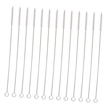 15 Pack Stainless Steel Straw Cleaning Brush Set with Flexible Shaft and Scratch Nylon Bristles for Bottles and Cups