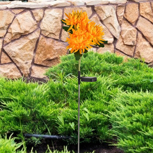 Solar Chrysanthemum Garden Stake Light, 75 cm, Stainless 2