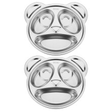 2 pcs Unbreakable Divided Food Plates for Camping Serving Meals