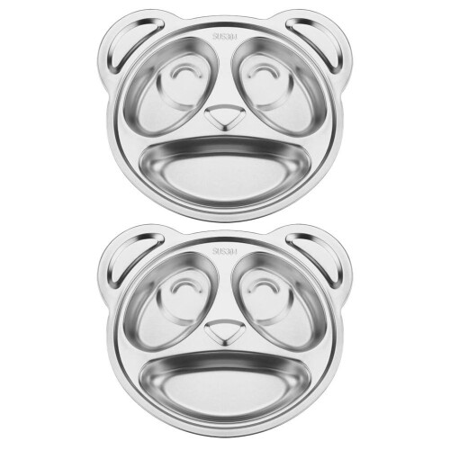 2 pcs Unbreakable Divided Food Plates for Camping Serving Meals