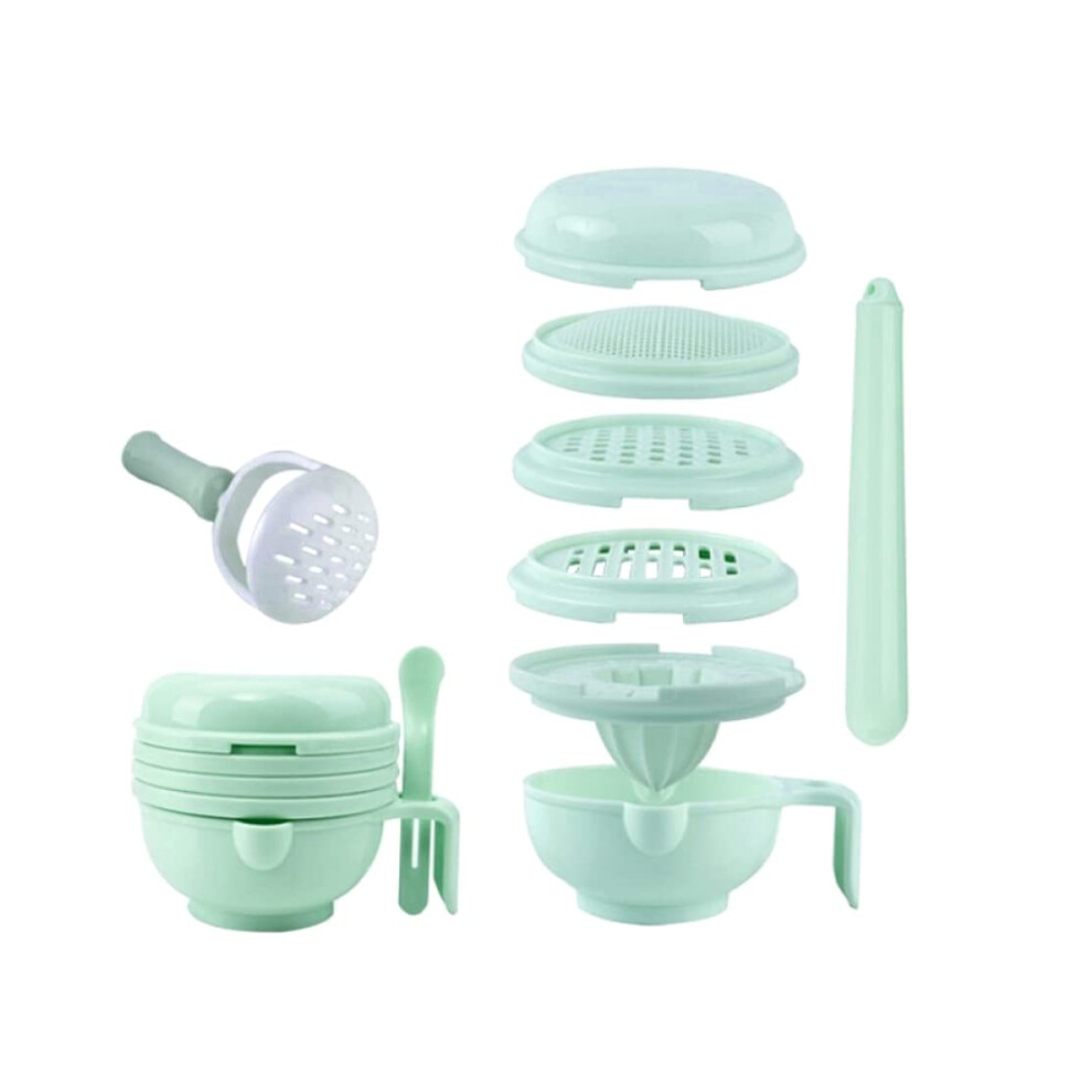 8 in 1 Baby Food Grinder and Maker Set with Mash Bowl, Hand Masher, Juicer and Grater for Travel
