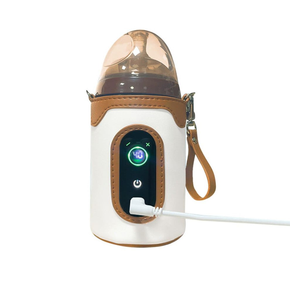 Portable Baby Bottle Warmer USB Travel Milk Heater with LCD Display and 3 Adjustable Heat Levels