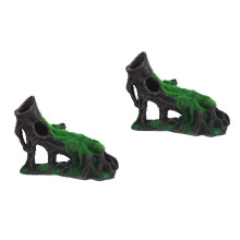 2Pièces Décor Aquarium Faux Arbre Résine Compact Pour