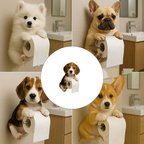 Adorable résine de support de mouchoirs d'inspiration canine-5 2