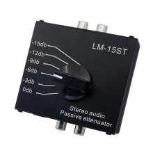Stereo Audio Passive Attenuator Compatible 3.5mm 6.35mm RCA Interface Six Modes 0db -3db -6db -9db -12db -15db