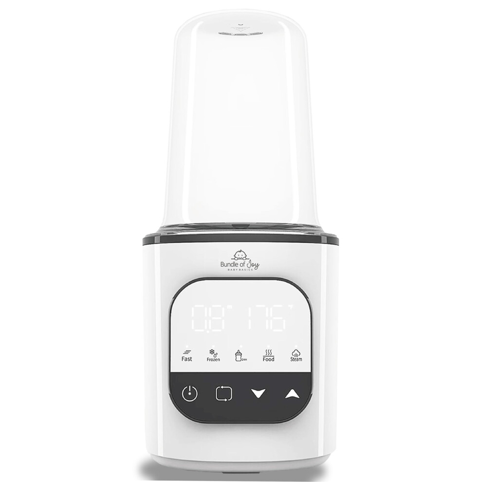Fast Baby Bottle Warmer with Digital Display for Breastmilk and Formula, Compact Design, White