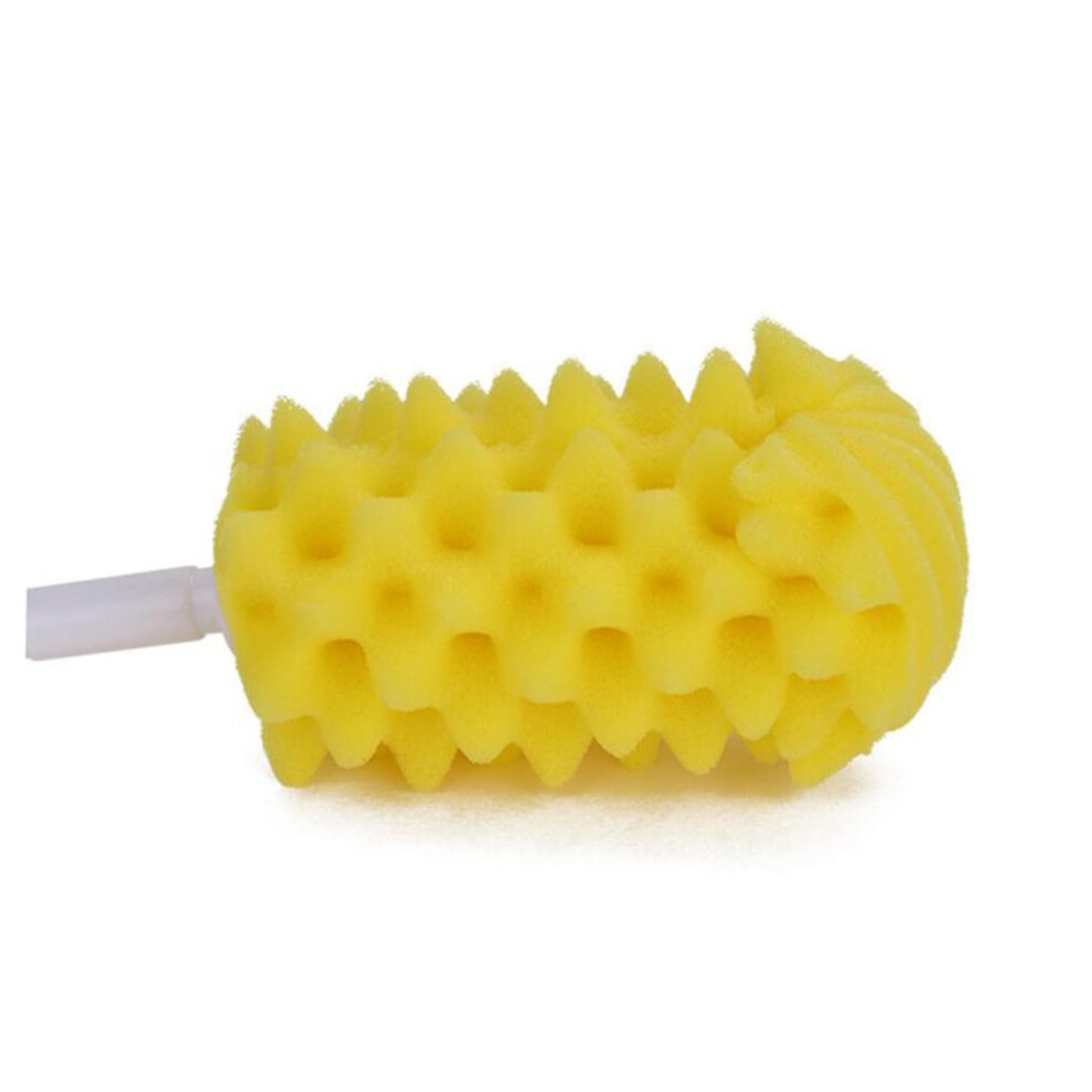 2pcs Baby Bottle Brush Set with Rotating Handle and Soft Sponge Pacifier Cleaner Violet