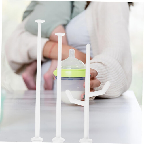 Baby Bottle Drying Rack Set 3pcs Plastic Space Saving Stand with Fast Drying Design White Organizer 2