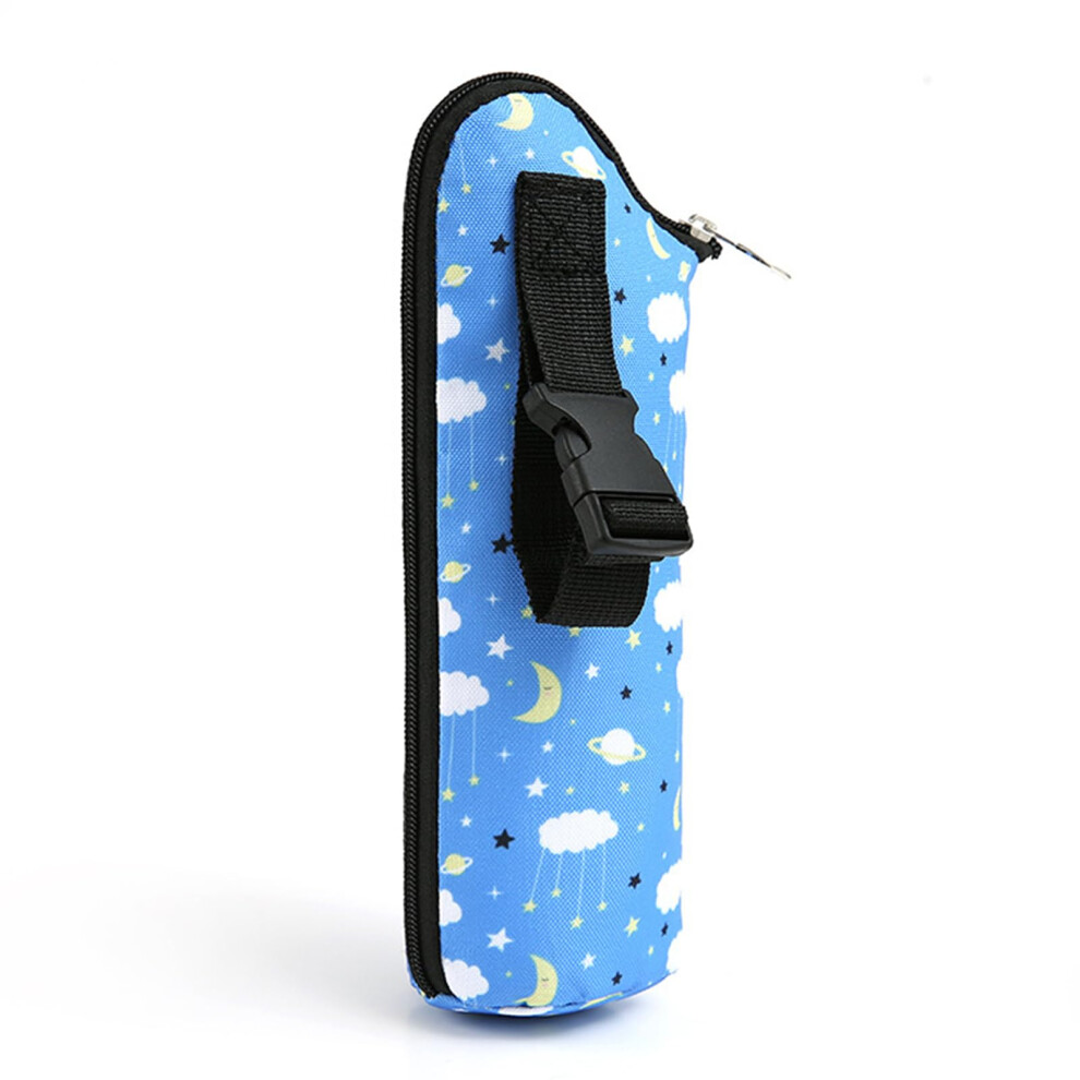 Portable Baby Bottle Warmer for Travel, Insulated Stroller Bag with Detachable Cup Holder and Storage