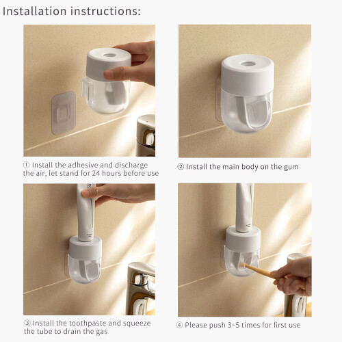 2025 Upgraded Automatic Toothpaste Dispenser Wall Mounted with Dual Flow Control and Transparent View for Bathroom 1