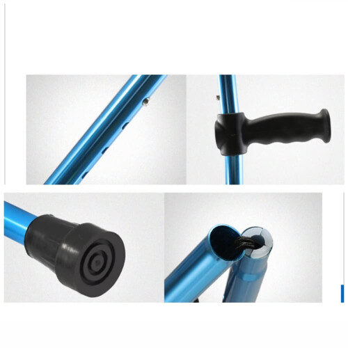 Folding Walking Cane and Adjustable Forearm Crutches for Adults, Ergonomic Handle, Blue 2 Pack 2