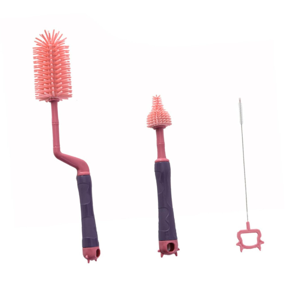 Baby Bottle Brush Set with Rotating Brush Action Scratch Cleaning for PPSU and Silicone