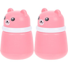 Pink Powder Puff Box Set 2pcs Ultra Lightweight Compact Travel Size Talcum Container