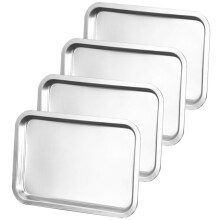 4pcs Stainless Steel Kids Plates Dishwasher Safe Durable Dinnerware for Toddlers and Picnic