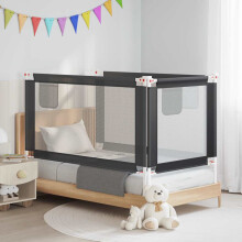 Berkfield Toddler Safety Bed Rail Dark Grey 150x25 cm Fabric