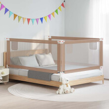 Berkfield Toddler Safety Bed Rail Taupe 200x25 cm Fabric