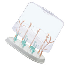 Baby Bottle Drying Rack with Dust Cover, Branch Design Organizer for Infants Travel Use