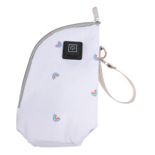 Portable Bottle Warmer for Travel and Car Use, Adjustable Temperature Breast Milk Pouch, Light Gray