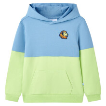 Kids' Hooded Sweatshirt Blue and Soft Yellow 92