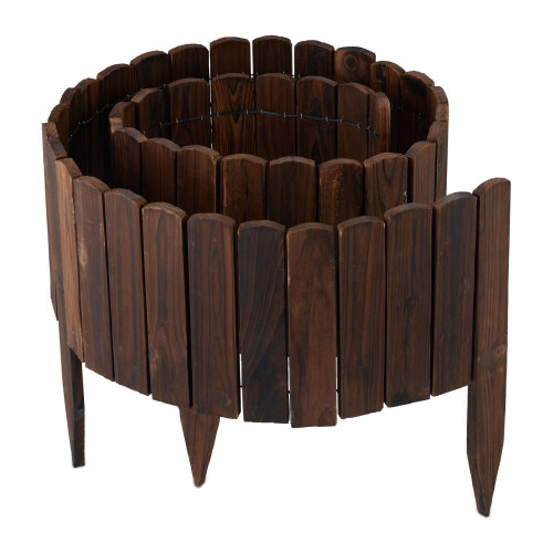 Houten tuinrand, flexibele donkerbruine rand 1