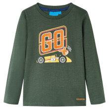 Kids' T-shirt with Long Sleeves Dark Green 92