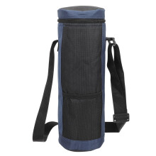 Insulated Bottle Holder Oxford Cloth Thermal Water Bottle Bag with Adjustable Strap Dark Blue