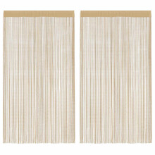 Berkfield String Curtains 2 pcs 100x250 cm Beige