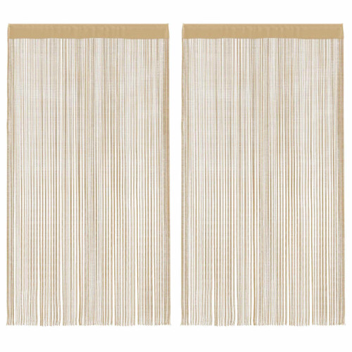 Berkfield String Curtains 2 pcs 100x250 cm Beige