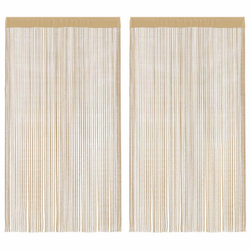 Berkfield String Curtains 2 pcs 140x250 cm Beige