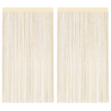 Berkfield String Curtains 2 pcs 140x250 cm Cream