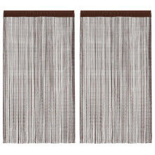 Berkfield String Curtains 2 pcs 140x250 cm Brown