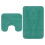 Berkfield Bathroom Mat Set 2 Pieces Fabric Turquoise 1