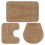 Berkfield Bathroom Mat Set 3 Pieces Fabric Beige 1