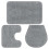 Berkfield Bathroom Mat Set 3 Pieces Fabric Grey 1